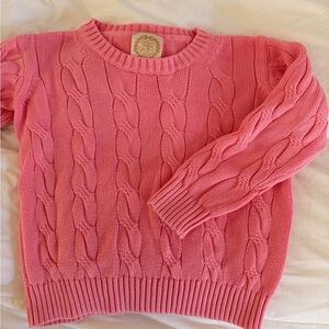 The Beaufort Bonnet Company Pink Cable Knit Crewneck Sweater